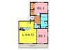 セジュール小山 2LDKの間取り