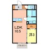 ベェルヴェル 1LDKの間取り
