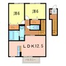 ベルコートⅡ 2LDKの間取り