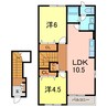 エレガン相生Ｂ 2LDKの間取り