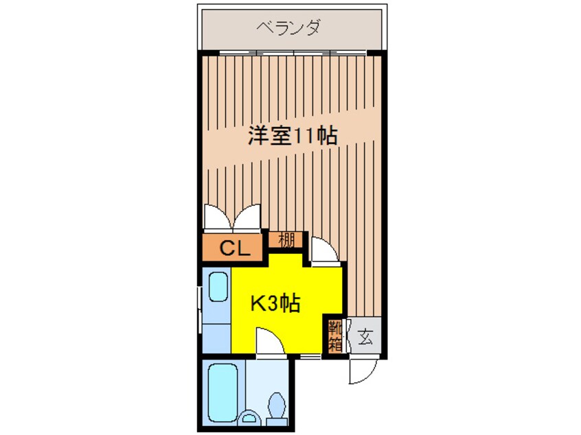 間取図 フラット桐