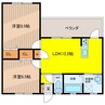 沖縄バス（沖縄市）/知花 徒歩2分 4階 築5年 2LDKの間取り