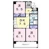 アカムヤー長浜 3DKの間取り