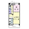 ローズ　ライン 1LDKの間取り