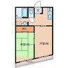 シャンポール小川 2DKの間取り