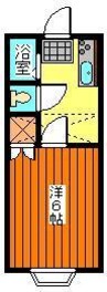 リッチオーク壱番館 1Kの間取り