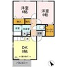 ウィルオルメ 2DKの間取り