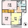 セジュール大住I 2DKの間取り
