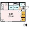ウィルモア八柳 1Kの間取り