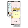 ウィル旭 2DKの間取り