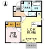 ウィット富樫 1LDKの間取り
