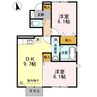 アルカンシェル茨島 2DKの間取り