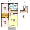 アルカンシェル茨島 2LDKの間取り