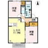アスティオン 2LDKの間取り
