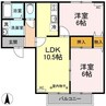 アネックス将軍野 2LDKの間取り