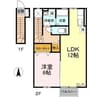 エルシオン中園 1LDKの間取り
