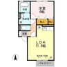 アルカンシェルB 1LDKの間取り