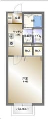 パレスブラン旭南 1Kの間取り