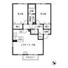 グランモア若葉B 2LDKの間取り