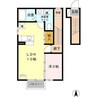 コンフォート八橋南 1LDKの間取り