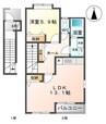 ディアコート・Ｍ 1LDKの間取り