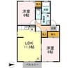 ロイヤルキャステージA棟 2LDKの間取り