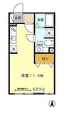 モーニンググローリーＡ 1Rの間取り