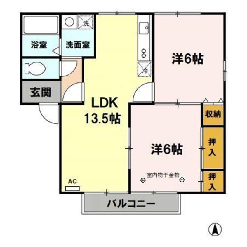 間取図 クレール一ツ森