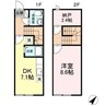 希望ヶ丘御所野　Ｂ 1DK+Sの間取り
