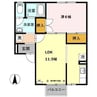 セジュール開成 1LDKの間取り