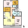 クルール・ローズ 2LDKの間取り