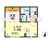 ドミール・ベルデュール 1LDKの間取り