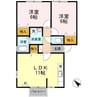 ボヌール桜 2LDKの間取り