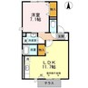 ユーポエム 1LDKの間取り