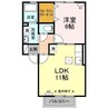 ゼフィール愛宕 1LDKの間取り
