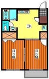 セジュールYAWARA B 2DKの間取り