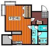 リポーズウィング 1Rの間取り