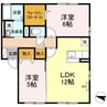 グランモア富樫 2LDKの間取り