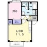フラワーガーデン１ 1LDKの間取り
