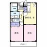 シャーデン　プラザ 2DKの間取り