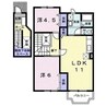サンセール港Ａ 2LDKの間取り