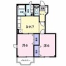 エルブスガーデンII 2DKの間取り