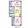 コンフォール２１ 2DKの間取り