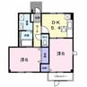 メゾン・ド・ふじ 2DKの間取り