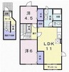 ソレアード 2LDKの間取り