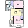 レフィナードI 2DKの間取り