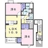 クレメントＢ棟 2LDKの間取り