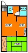 コーポ若葉 2Kの間取り