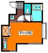 グランシェール 1Kの間取り