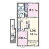 ヒカルサ仁井田 2LDKの間取り